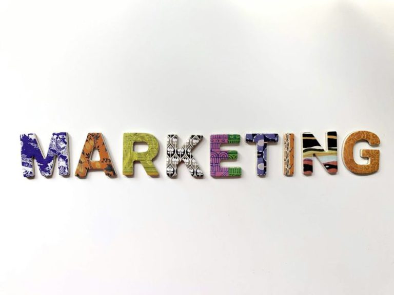 Marketing - multicolored marketing freestanding letter