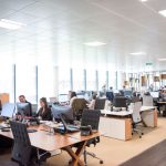 Workplace - rectangular brown wooden table