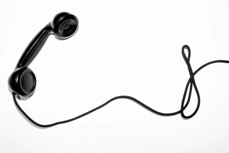 Communication - black corded telephone