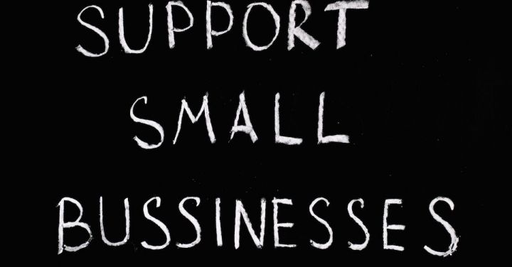 Businesses - Support Small Businesses Lettering Text on Black Background