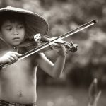 Talent - Grayscale Photography of Boy Playing Violin