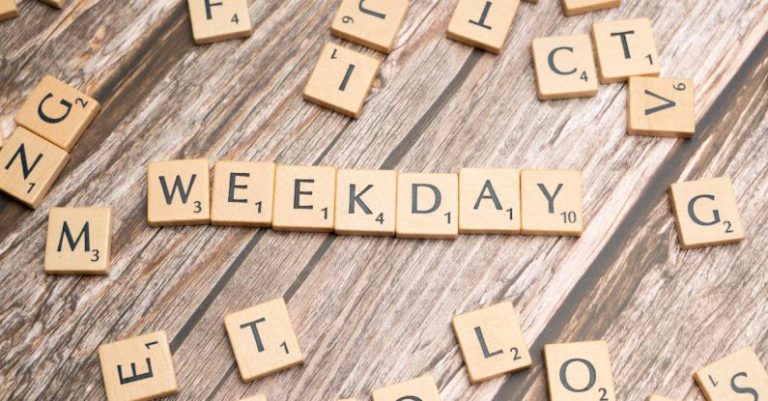Workweek - Scrabble words spelling out the word wednesday