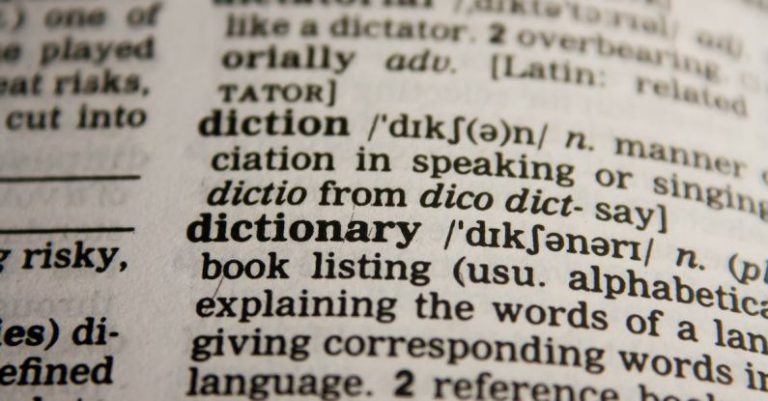 Language - Dictionary Text in Bokeh Effect
